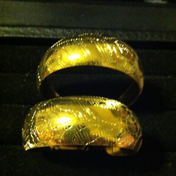 Golden hoop earrings