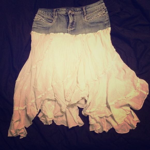 Blue jean flare skirt - Picture 1 of 3