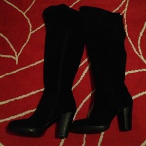Nine West black suede leather excellent condition