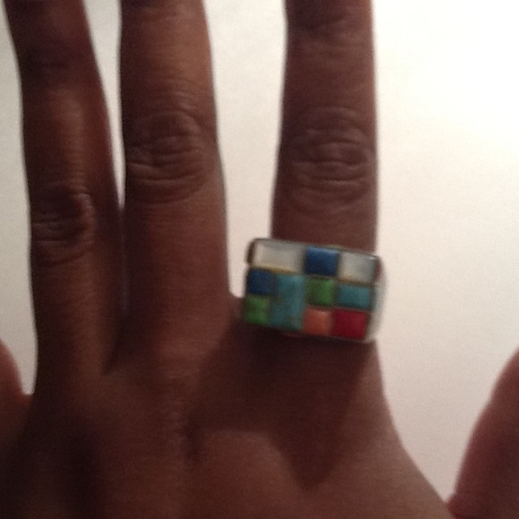 Sterling/Semi-Precious Stone Ring (Sz. 11) - Picture 3 of 4