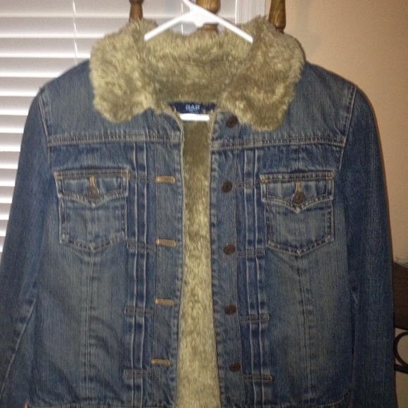 Gap jean and fur jacket
