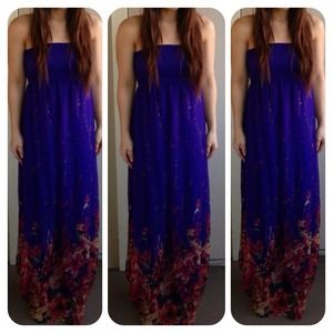 Purple floral maxi dress by Forever 21.