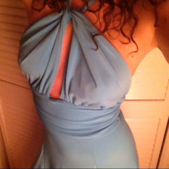 Sexy Turquoise halter dress