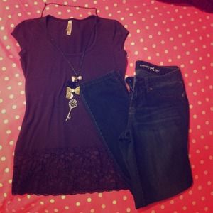 Purple Top with Lace Layer