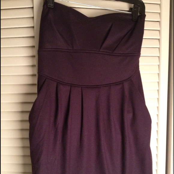 Plum strapless dress