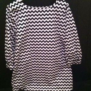 Black + white chevron tunic