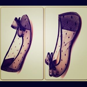 KATE SPADE Black lace dot Bernice Flat