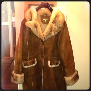 Leather and fur full length jacket.