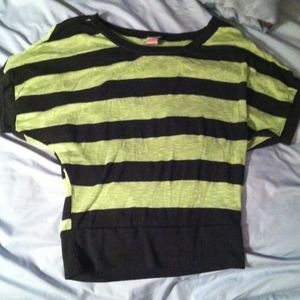 Green & Black stripped shirt. Short sleeve.