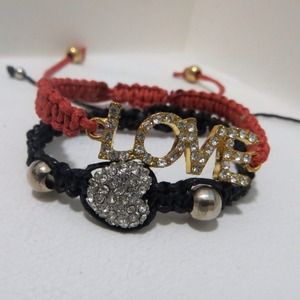 Love and heart bracelets.