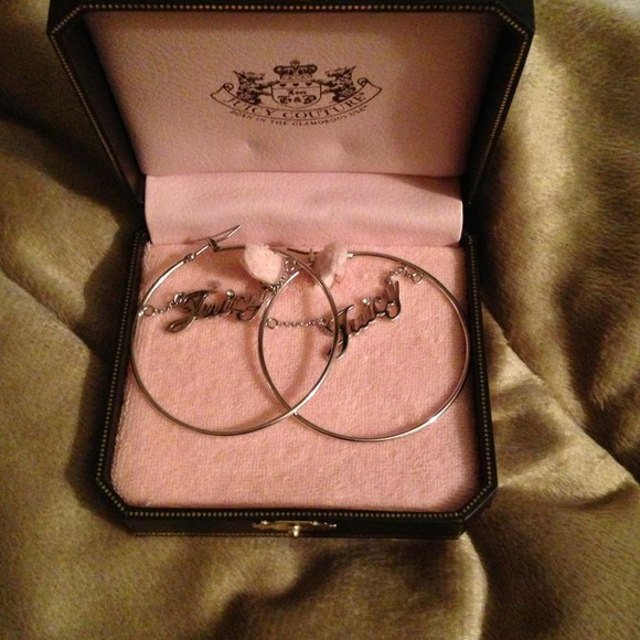 Authentic juicy couture hoopes never worn