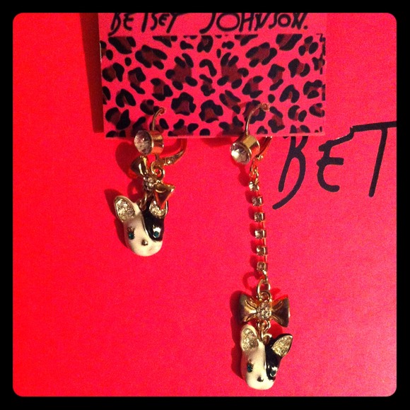 Betsey Johnson French Bulldog Earrings