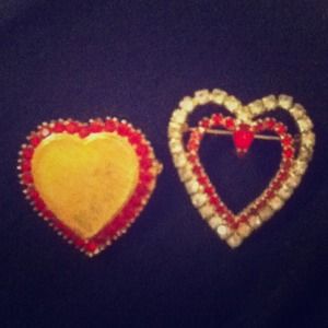 Vintage heart shaped brooches!