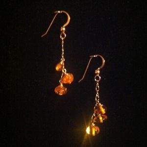 4❌Redc'd❌Auth amber and 14kt gold filled ear hooks