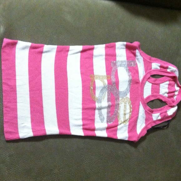 Bebe striped racer back tank