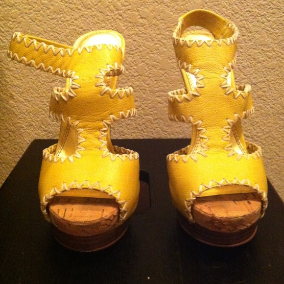 Yellow Bebe Heels Size 6