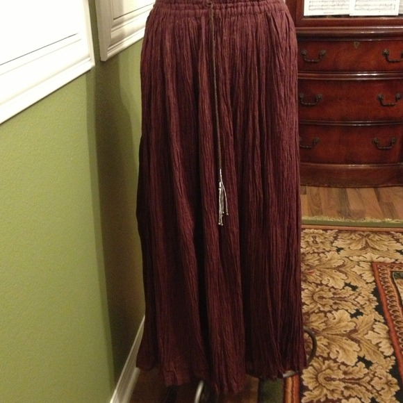 Brown long skirt made in India