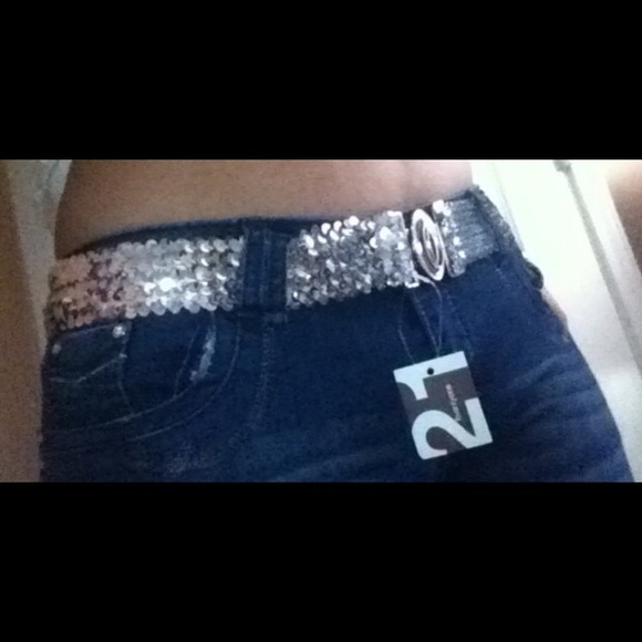 New Silver sequin belt