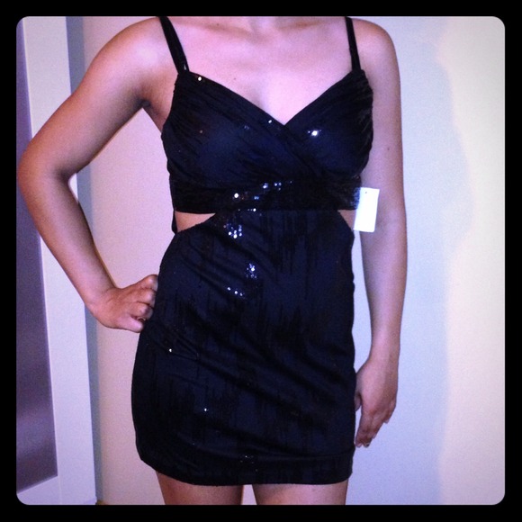 Charlotte Russe black shiny/sequin Dress