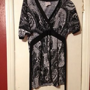 Black and white blouse