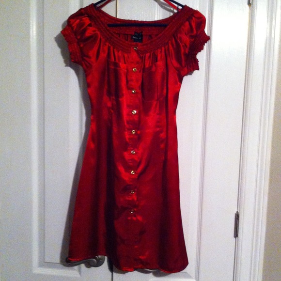 Red silk dress