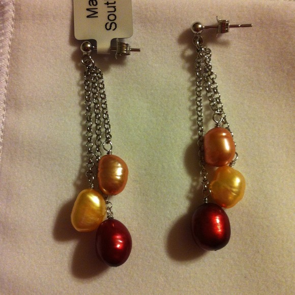 Multi-Color Culture Pearl Sterling Silver Earrings