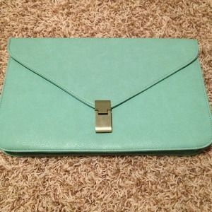 Forever 21 mint green envelope clutch