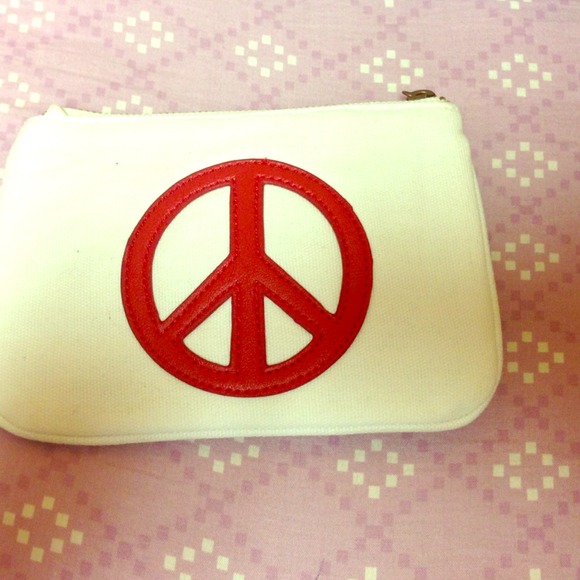 Peace sign make up bag