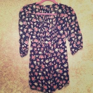 Guess sheer floral blouse