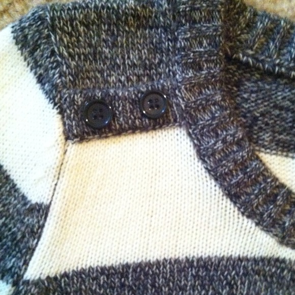 Grey and White Striped Sweater Dress - Picture 3 of 3