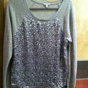 Express sequined henley. Size M