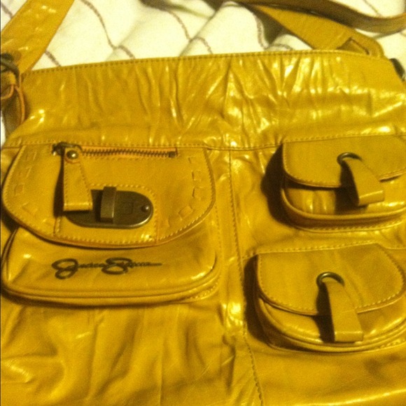 Jessica Simpson mustard satchel