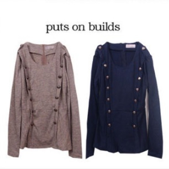 LIGHT GREY BUTTON TOP - Picture 3 of 4