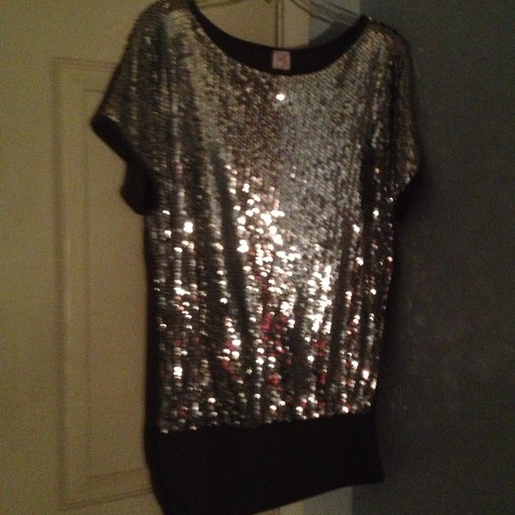Silver and gray blouse/ shirt