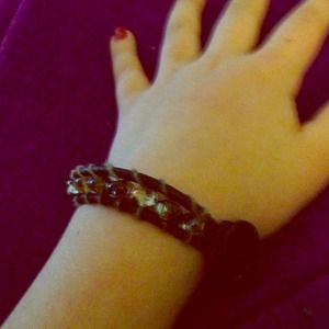 Genuine leather beaded single wrap braclet