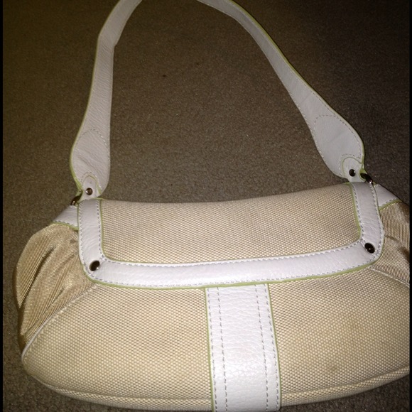 Canvas Cole Haan white and tan shoulder bag - Picture 3 of 3