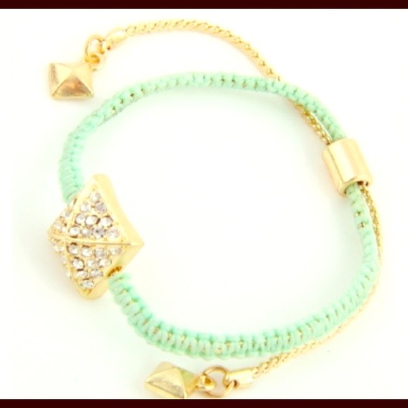 New Mint Green Pyramid Bracelet