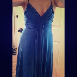 Royal blue tea length dress