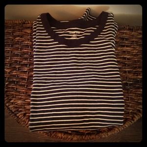 Lands End Nautical Stripe Crew Neck Tee