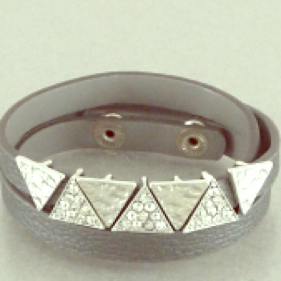 New grey leather wrap bracelet
