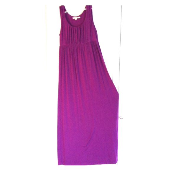 Purple Cotton empire waist maxi dress by Boden