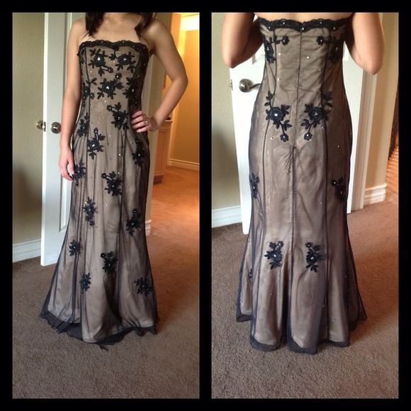 Beaded trumpet ball gown