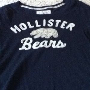 Navy blue hollister bears tee