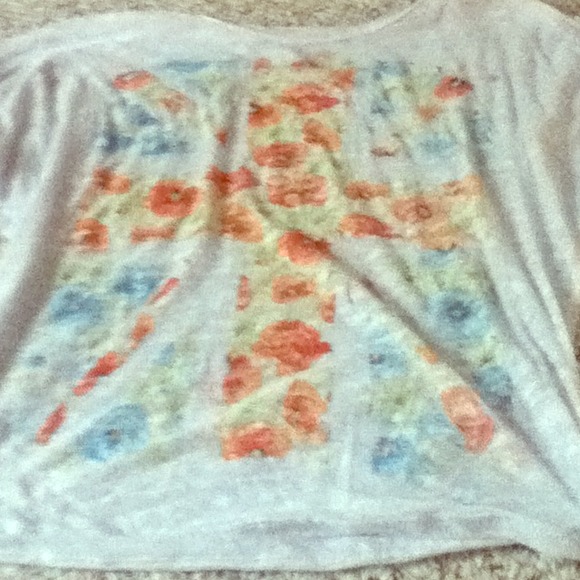 White British flower flag tee - Picture 1 of 1