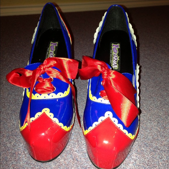 Red yellow and blue platform shoes - Picture 2 of 2