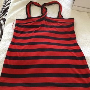 The Limited Navy blue/red striped tank