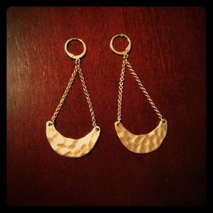 Gold plated metal earrings
