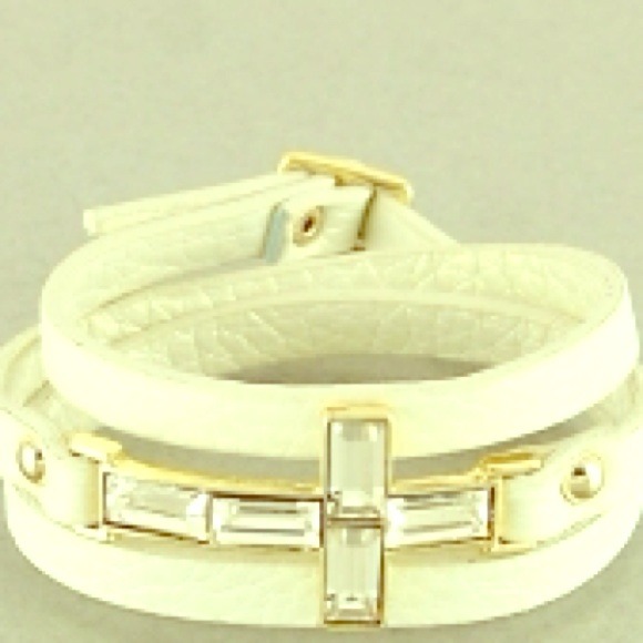 New Inspirational Wrap Bracelet in cream.
