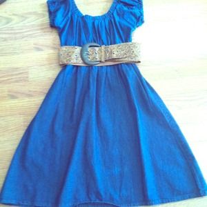 Denim dress.Sorry belt not included.