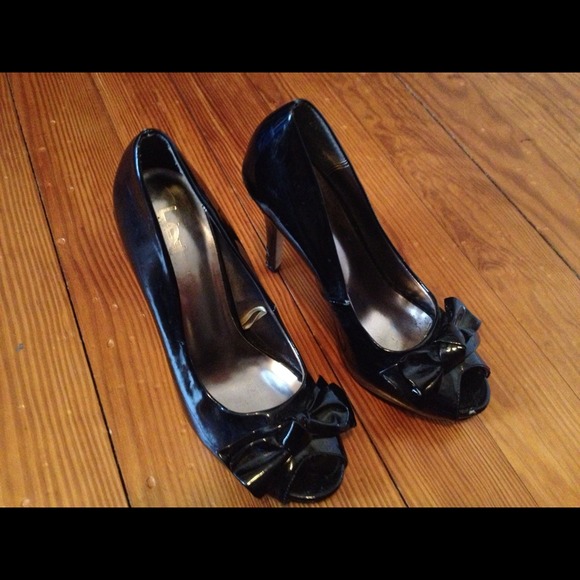 Black Peeptoe Heels